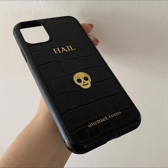 Luxury skull leather black designer iPhone 11 case smartphone cases goth gothic - Picture 4 of 7